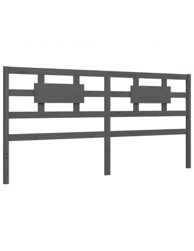 Giroletto con Testiera Grigio 200x200 cm in Legno Massello