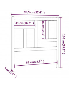 Testiera per Letto Bianca 95,5x4x100 cm Legno Massello di Pino