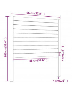 Testiera per Letto 96x4x100 cm in Legno Massello di Pino