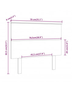 Testiera per Letto Miele 79x6x82,5 cm in Legno Massello di Pino