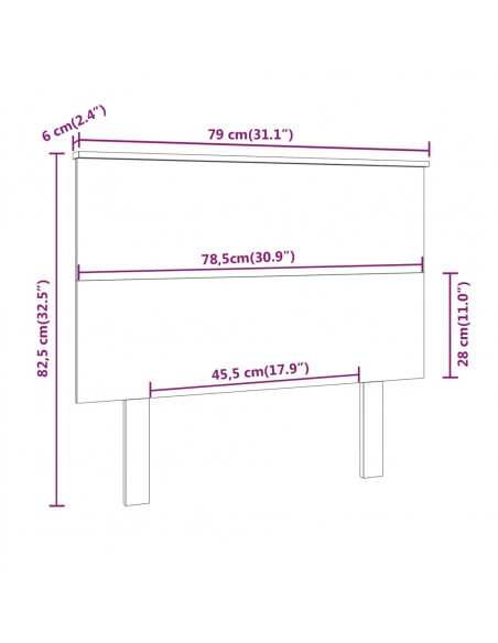 Testiera per Letto Miele 79x6x82,5 cm in Legno Massello di Pino