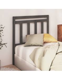 Testiera per Letto Grigia 106x4x100cm in Legno Massello di Pino