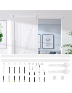 Kit Accessori per Porta Scorrevole 183 cm in Acciaio Bianco