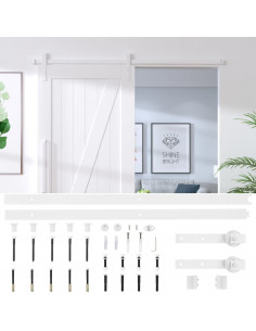 Kit Accessori per Porta Scorrevole 183 cm in Acciaio Bianco