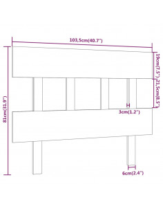 Testiera per Letto Bianca 103,5x3x81 cm Legno Massello di Pino