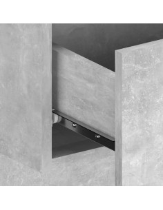 Testiera Letto con Comodini in Legno Multistrato Grigio Cemento