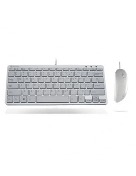 KIT ATLANTIS P013-LK-8830-COMBO ARGO KIT TASTIERA  ULTRASLIM + MOUSE OTTICO Colore Argento con tasti bianchi