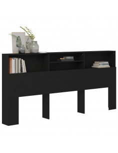 Testiera con Contenitore Nero 220x19x103,5 cm