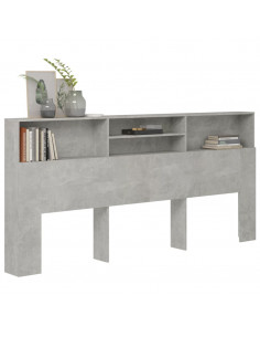 Testiera con Contenitore Grigio Cemento 220x19x103,5 cm