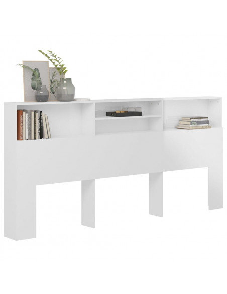 Testiera con Contenitore Bianco Lucido 220x19x103,5 cm