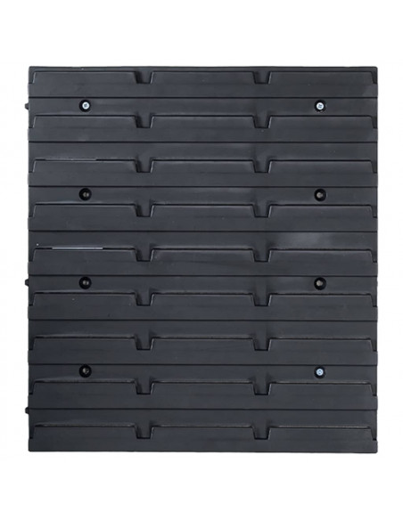 Kit Contenitori 71 pz con Pannelli a Parete Rosso e Nero