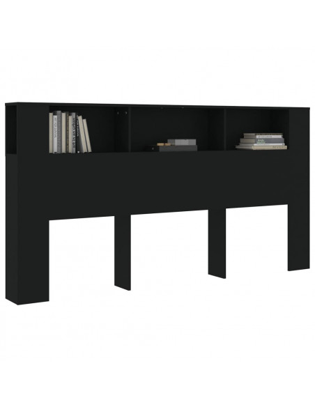 Testiera con Scomparti Nero 200x18,5x104,5 cm
