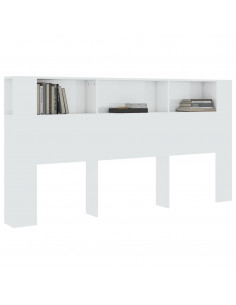 Testiera con Scomparti Bianco Lucido 200x18,5x104,5 cm