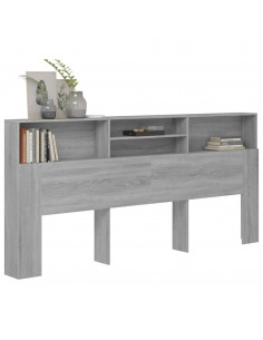 Testiera con Contenitore Grigio Sonoma 220x19x103,5 cm