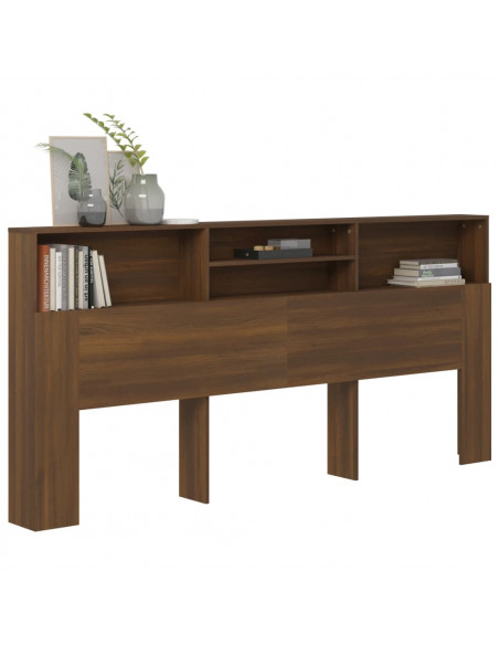 Testiera con Contenitore Rovere Marrone 220x19x103,5 cm