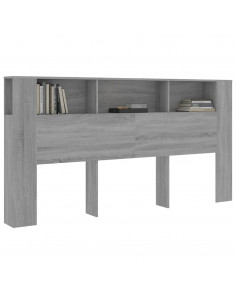 Testiera con Contenitore Grigio Sonoma 200x18,5x104,5 cm