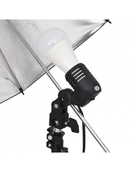 Kit di Illuminazione da Studio con Treppiedi e Ombrelli