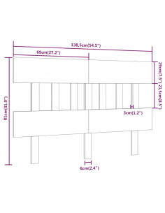 Testiera per Letto Miele 138,5x3x81cm in Legno Massello di Pino