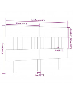 Testiera per Letto 163,5x3x81 cm in Legno Massello di Pino