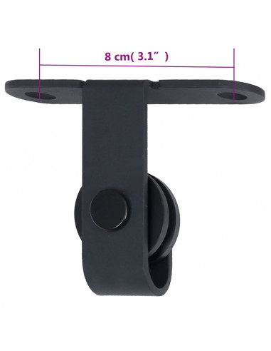 Kit Mini Anta Scorrevole Armadio in Acciaio al Carbonio 122 cm