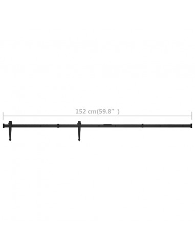 Kit Mini Anta Scorrevole Armadio in Acciaio al Carbonio 152 cm