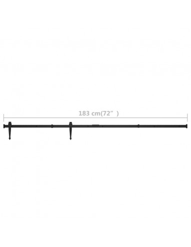 Kit Mini Anta Scorrevole Armadio in Acciaio al Carbonio 183 cm