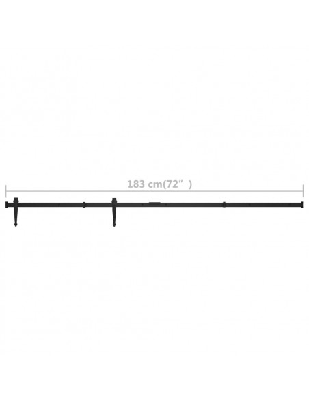 Kit Mini Anta Scorrevole Armadio in Acciaio al Carbonio 183 cm