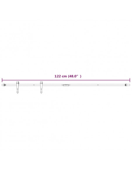 Kit Mini Anta Scorrevole in Acciaio al Carbonio Bianco 122 cm
