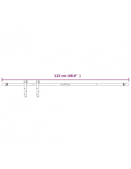 Kit Mini Anta Scorrevole in Acciaio al Carbonio Bianco 122 cm