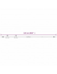 Kit Mini Anta Scorrevole in Acciaio al Carbonio Bianco 122 cm