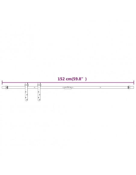 Kit Mini Anta Scorrevole in Acciaio al Carbonio Bianco 152 cm