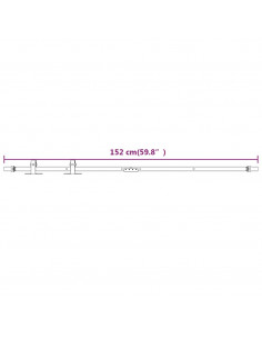 Kit Mini Anta Scorrevole in Acciaio al Carbonio Bianco 152 cm