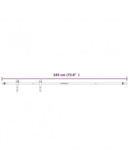 Kit Mini Anta Scorrevole in Acciaio al Carbonio Bianco 183 cm