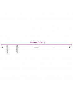 Kit Mini Anta Scorrevole in Acciaio al Carbonio Bianco 183 cm