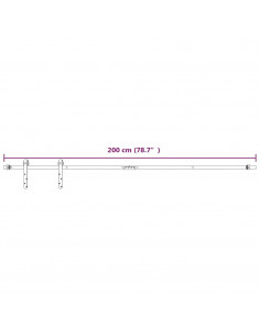 Kit Mini Anta Scorrevole in Acciaio al Carbonio Bianco 200 cm