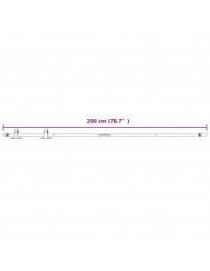 Kit Mini Anta Scorrevole in Acciaio al Carbonio Bianco 200 cm