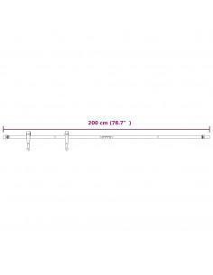 Kit Mini Anta Scorrevole in Acciaio al Carbonio Bianco 200 cm