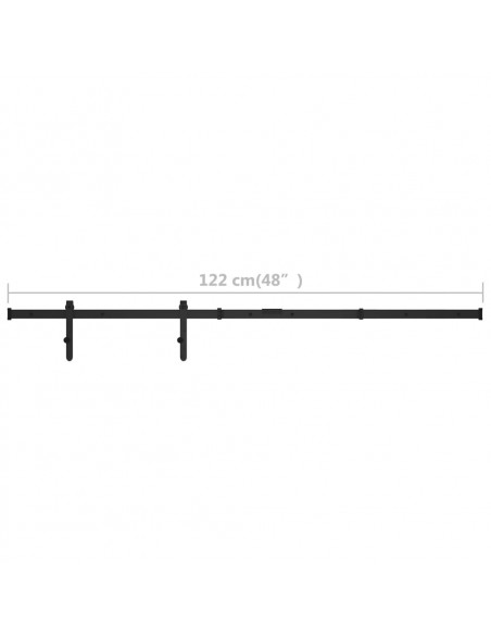 Kit Mini Porta Scorrevole Stalla in Acciaio al Carbonio 122 cm