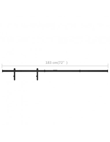 Kit Mini Porta Scorrevole Stalla in Acciaio al Carbonio 183 cm