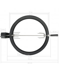 Kit per Barbecue allo Spiedo 57 cm Nero