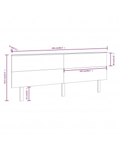 Testiera per Letto Nera 204x6x82,5 cm in Legno Massello di Pino