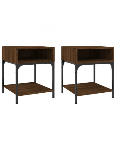 Comodini 2 pz Rovere Marrone 40x41x50 cm in Legno Multistrato
