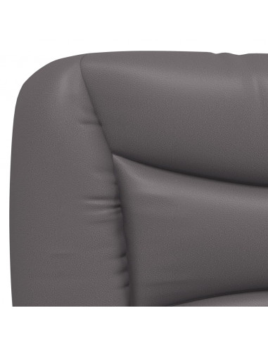 Giroletto con Testiera Grigio 140x200 cm in Similpelle