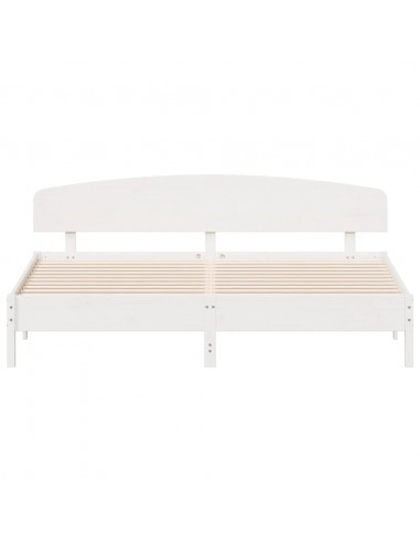 Giroletto con Testiera Bianco 180x200 cm Massello Pino