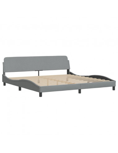 Giroletto con Testiera Grigio Chiaro 200x200 cm in Tessuto