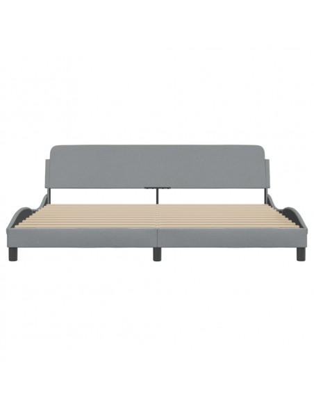 Giroletto con Testiera Grigio Chiaro 200x200 cm in Tessuto
