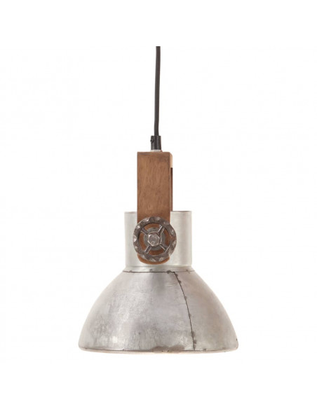 Lampada a Sospensione Industriale 25 W Argento Rotonda 19cm E27