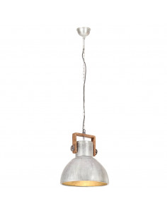 Lampada a Sospensione Industriale 25 W Argento Rotonda 40cm E27