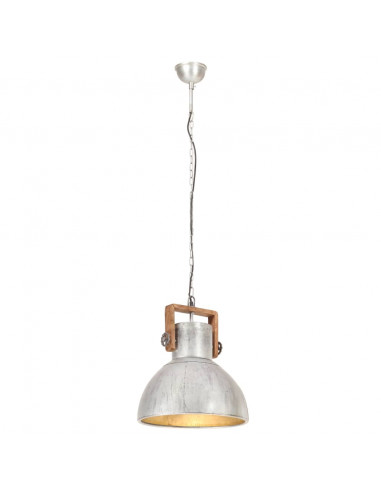 Lampada a Sospensione Industriale 25 W Argento Rotonda 40cm E27