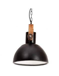 Lampada a Sospensione Industriale 25 W Nera Rotonda 30 cm E27